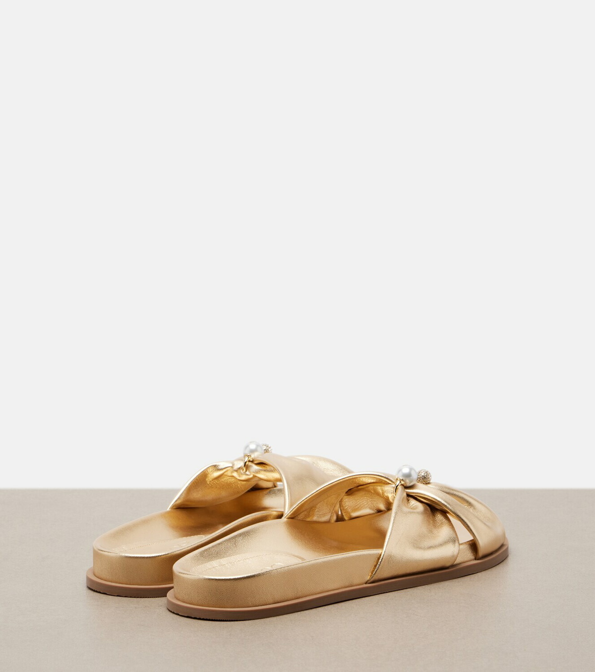 Jimmy Choo Rafi embellished metallic leather sandals