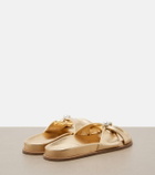 Jimmy Choo Rafi embellished metallic leather sandals