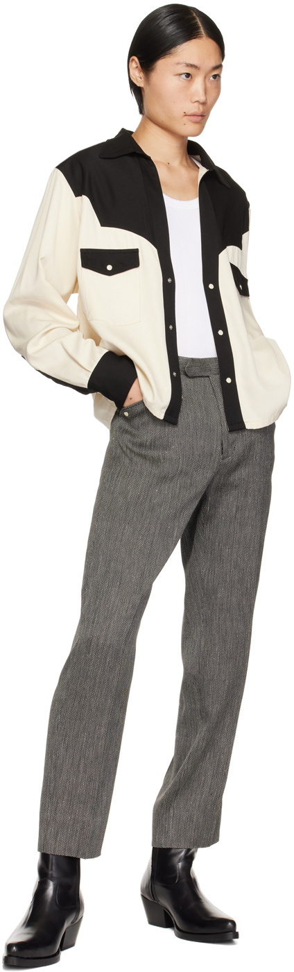 The Letters Off-White & Black Western Shirt