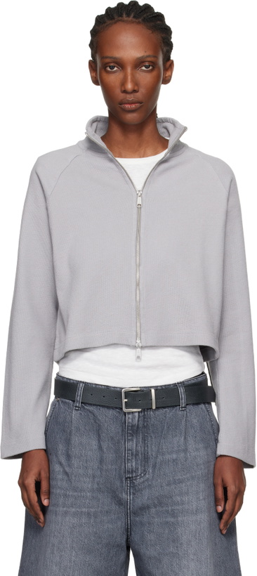 Photo: mfpen Gray Cropped Leisure Zip Up Track Jacket