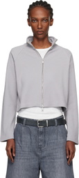 mfpen Gray Cropped Leisure Zip Up Track Jacket