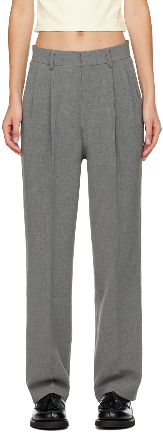 BAPE Gray Ape Head One Point Trousers