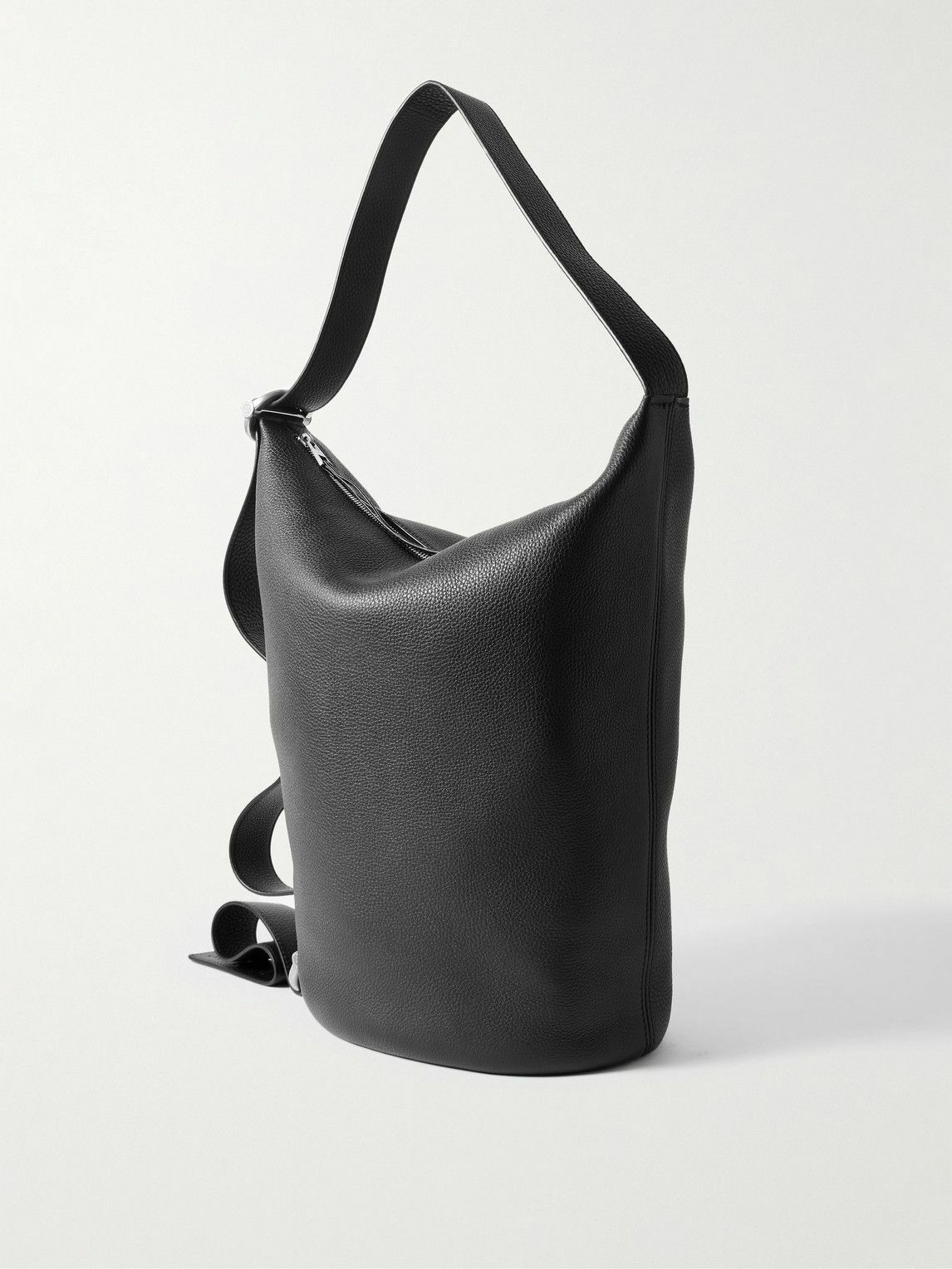 LOEWE - Loop Medium Logo-Debossed Leather Bucket Bag