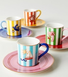 Jonathan Adler Playa set of 4 porcelain espresso cups