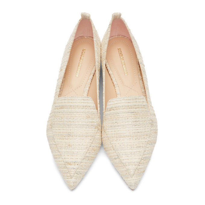 Nicholas Kirkwood Beya Metallic Leather Loafers in Natural