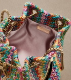 Jimmy Choo Bon Bon Small raffia-effect bucket bag
