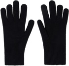 Moncler Black Virgin Wool Gloves