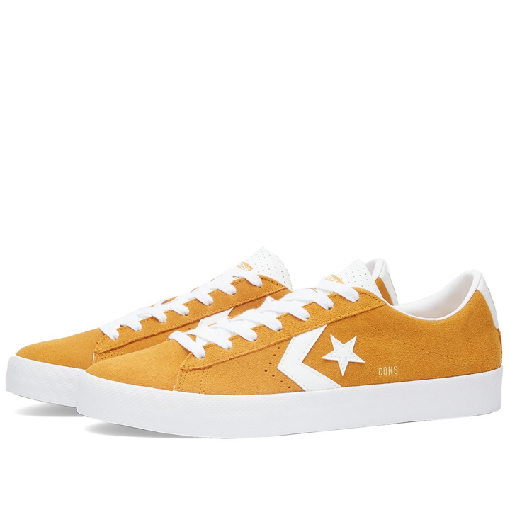 Photo: Converse Men's PL Vulc Pro Summer Sneakers in Golden Sundial/White