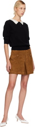 Marc Jacobs Tan Box Pleat Suede Miniskirt