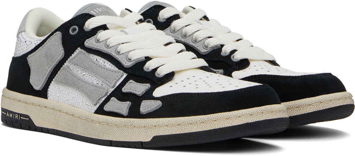 【個性を放つ】AMIRI ブラック＆ホワイトSkel-Top Lowスニーカー AMIRI Black & White Crystal Skel-Top Low Sneakers Amiri