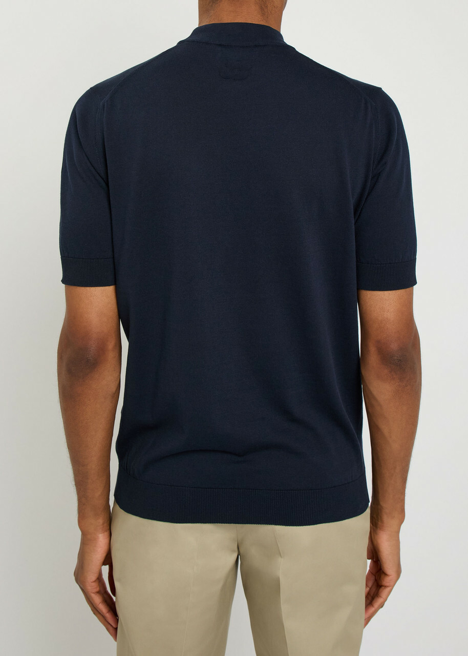 Lardini Fine-knit Cotton T-shirt Navy