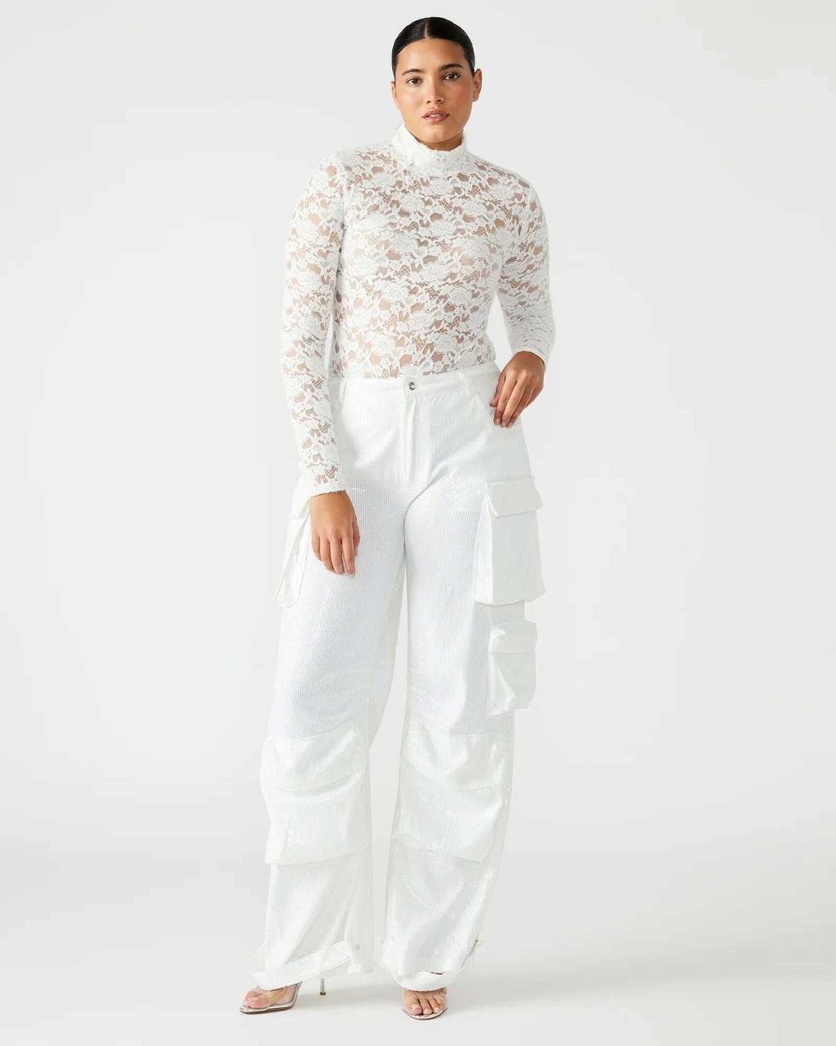Steve Madden Cassie Bodysuit Long Sleeve in Ivory