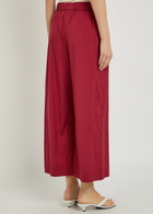 Max Mara Pece Wide-leg Cotton Trousers Burgundy