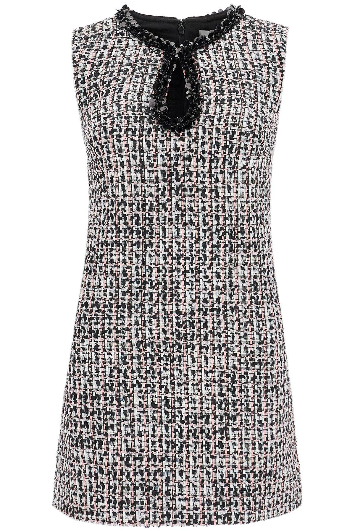 SELF PORTRAIT tweed boucl mini dress with Black Self-Portrait
