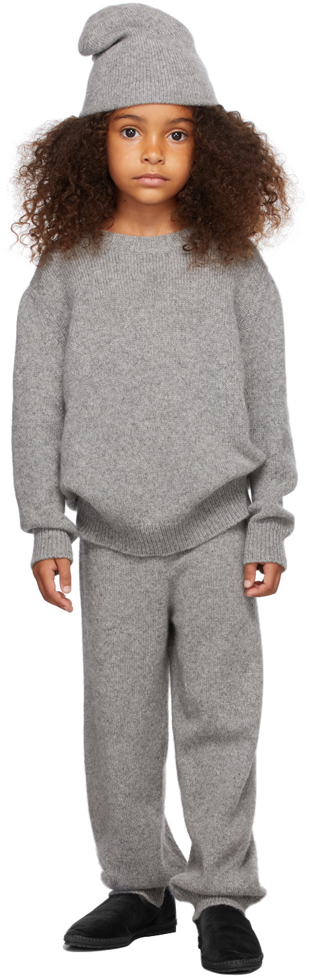 The Row Kids Grey Cashmere Dewey Sweater The Row