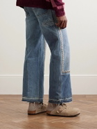 Kartik Research - Straight-Leg Patchwork Embellished Upcycled Jeans - Blue