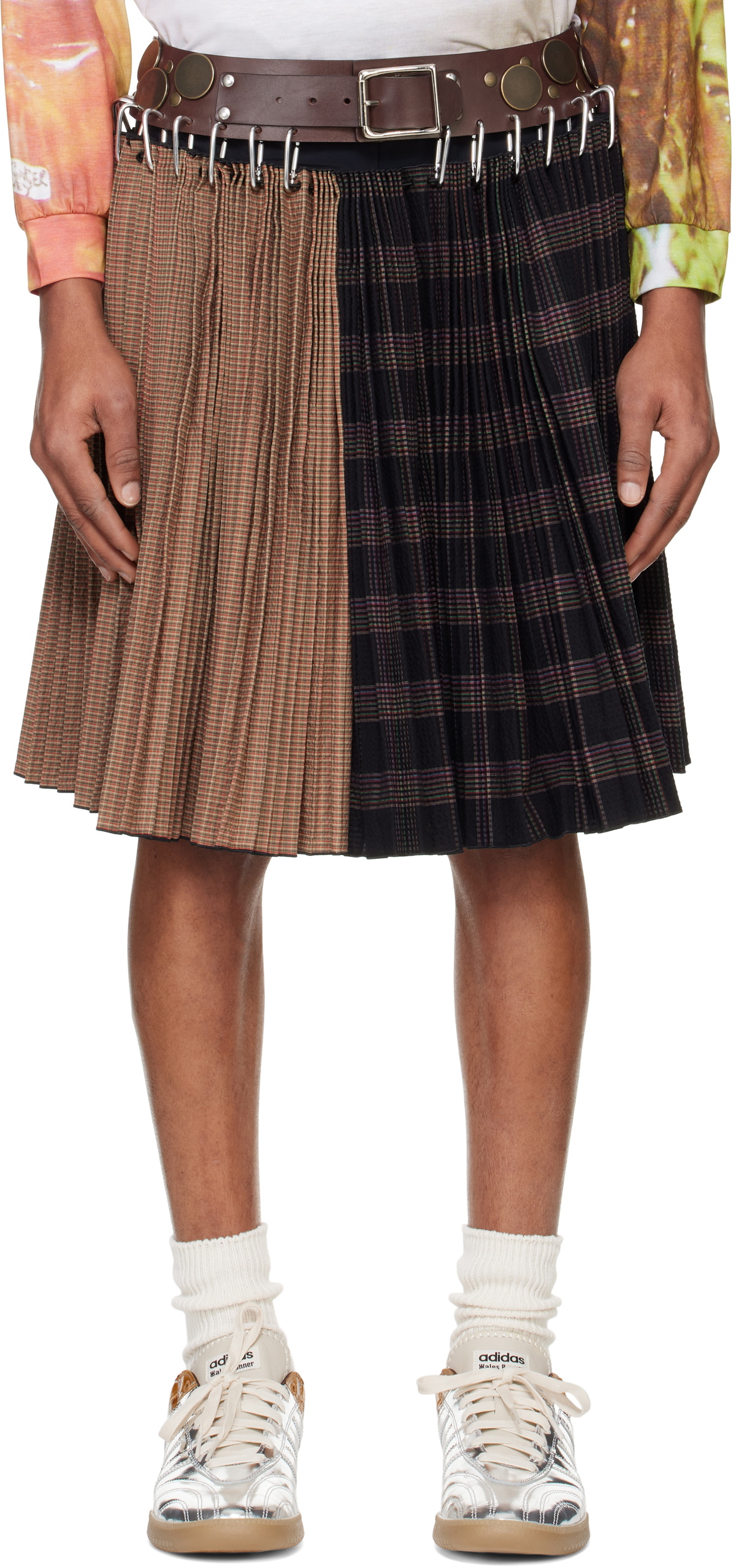Chopova Lowena Black & Brown Thunder Knee Carabiner Skirt