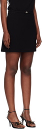 Versace Black Double-Wool Crêpe A-Line Miniskirt