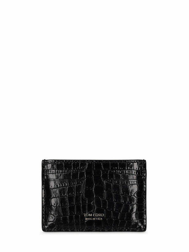 Photo: TOM FORD - T Line Croc Embossed Leather Card Holder