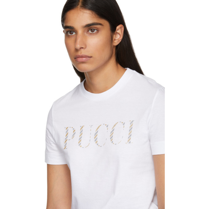 Emilio Pucci White Glitters Pucci T-Shirt