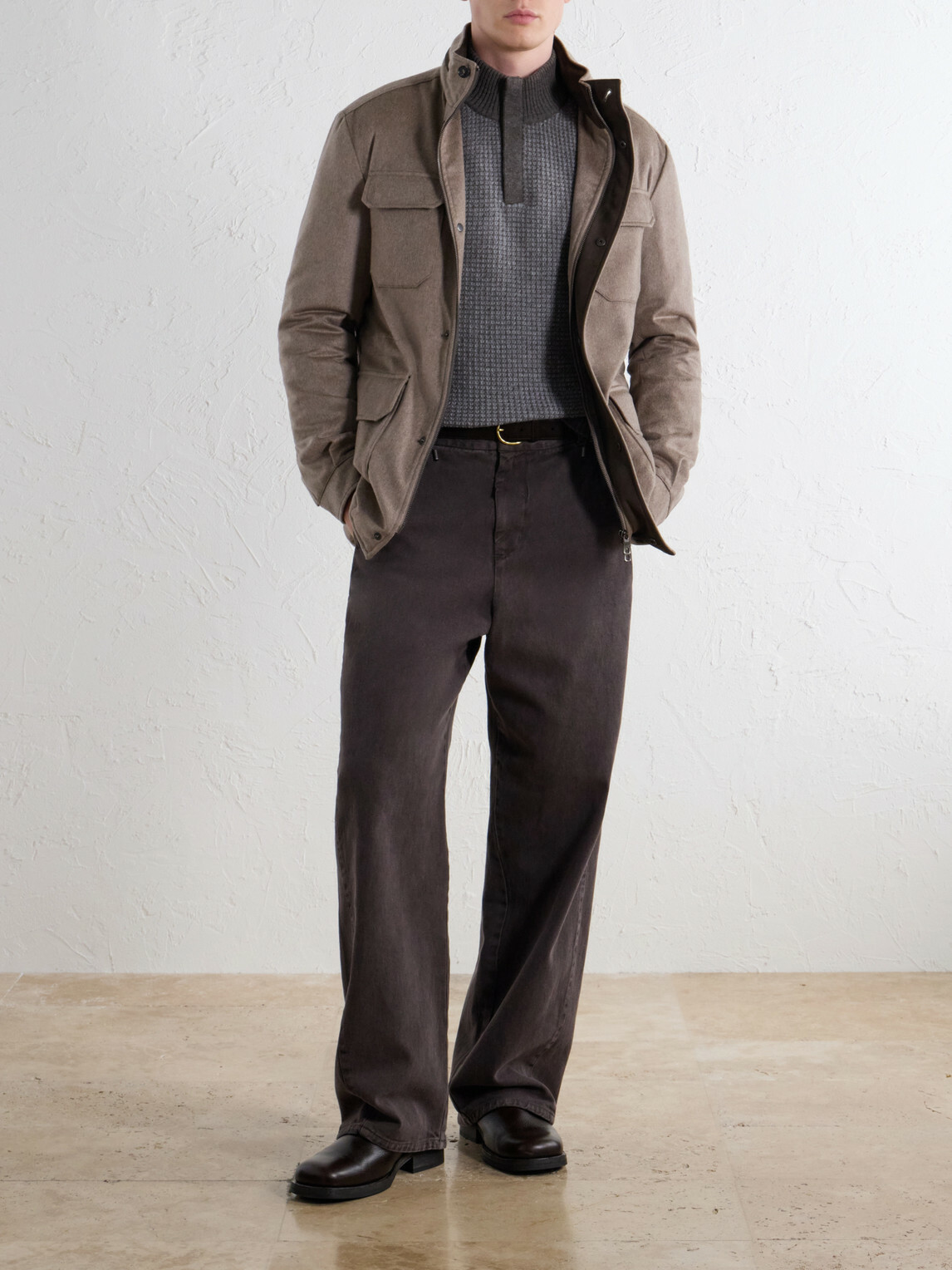 N.PEAL - Waffle-Knit Cashmere Sweater - Gray