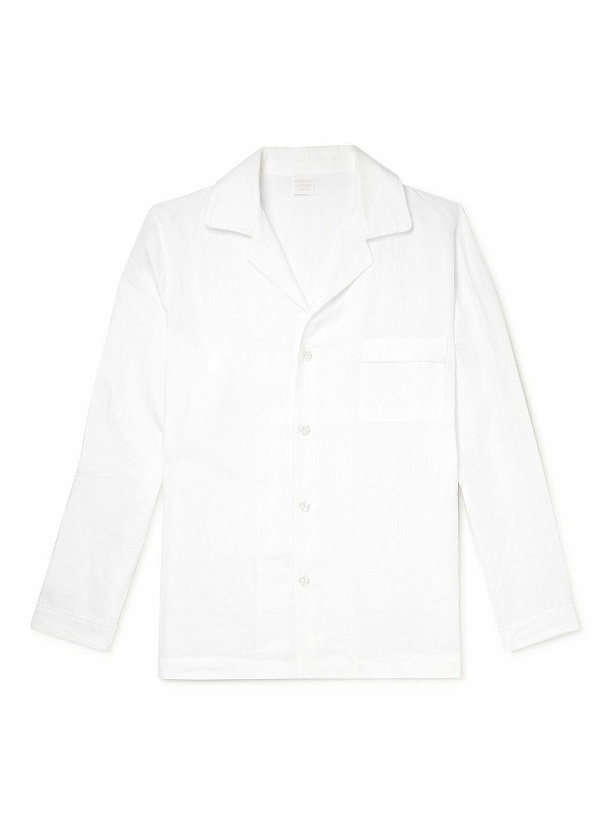 Photo: Loretta Caponi - Camp-Collar Linen Pyjama Shirt - White