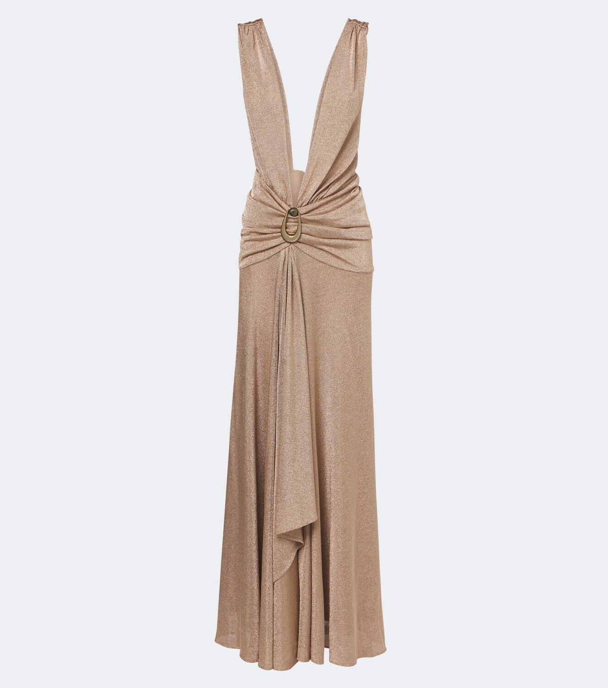 Christopher Esber Embellished gathered jersey lamé gown