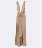 Christopher Esber Embellished gathered jersey lamé gown