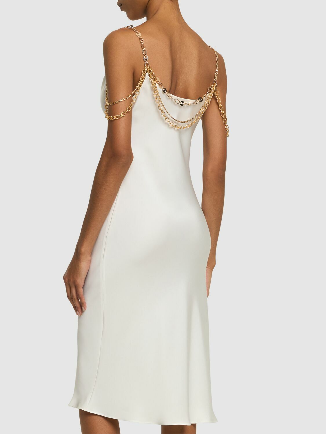 RABANNE Satin Mini Dress With Chain