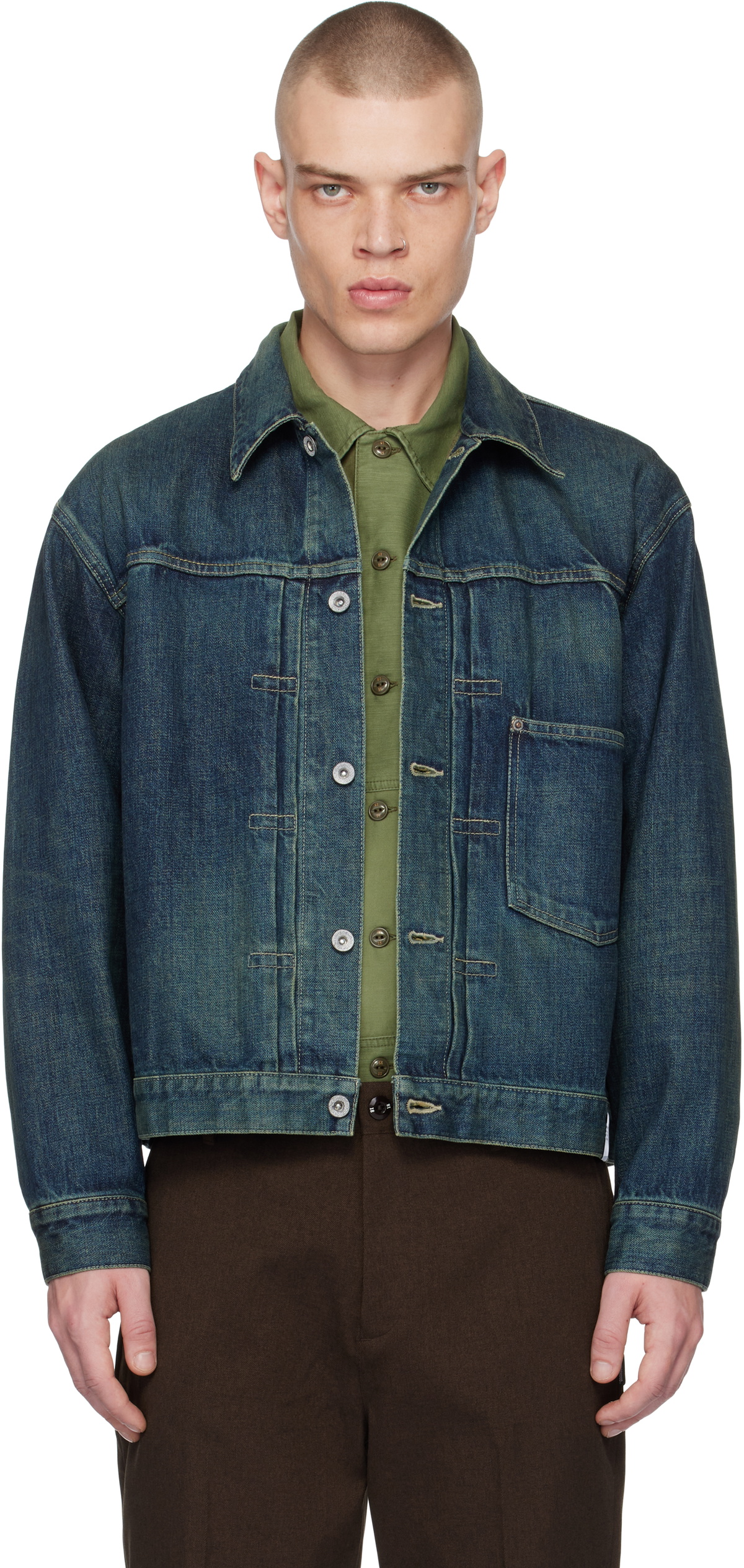 Neighborhood Indigo Type-1 Washed Denim Jacket Neighborhood