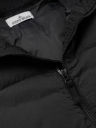 Stone Island - Logo-Appliquéd Crinkled-Shell Hooded Down Jacket - Black