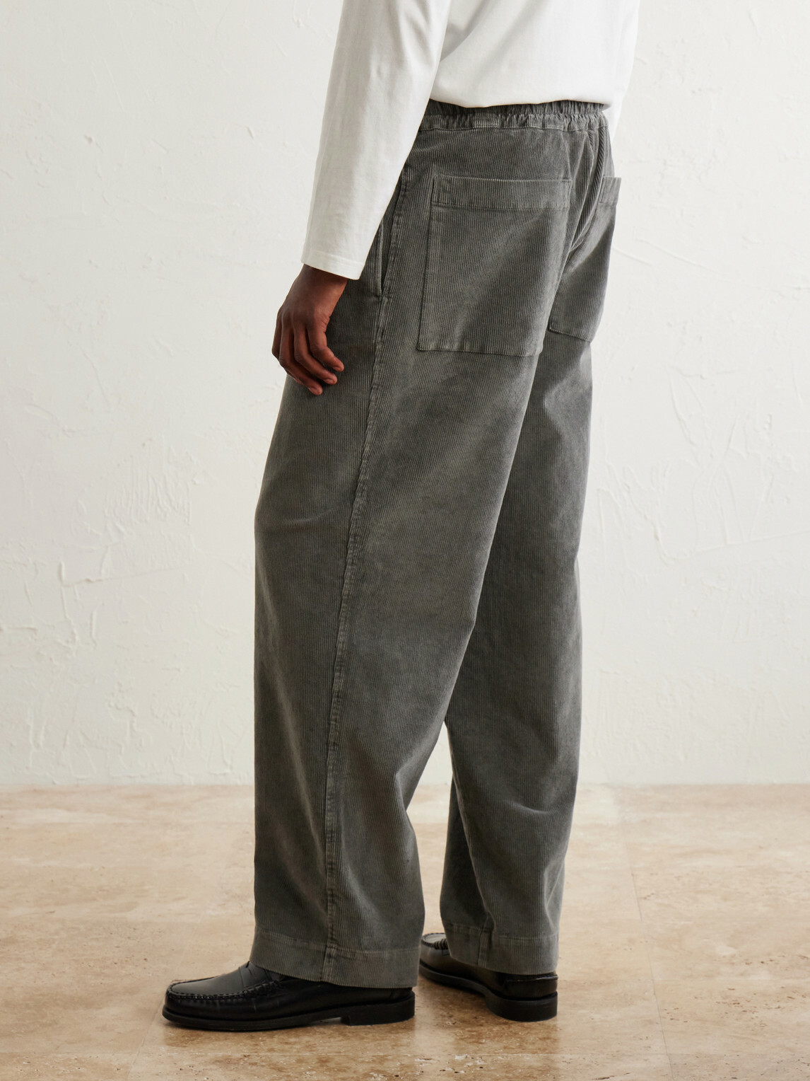 Officine Générale - Fernand Wide-Leg Cotton-Blend Corduroy Trousers - Gray