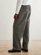 Officine Générale - Fernand Wide-Leg Cotton-Blend Corduroy Trousers - Gray