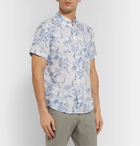 Onia - Jack Button-Down Collar Printed Linen Shirt - Blue