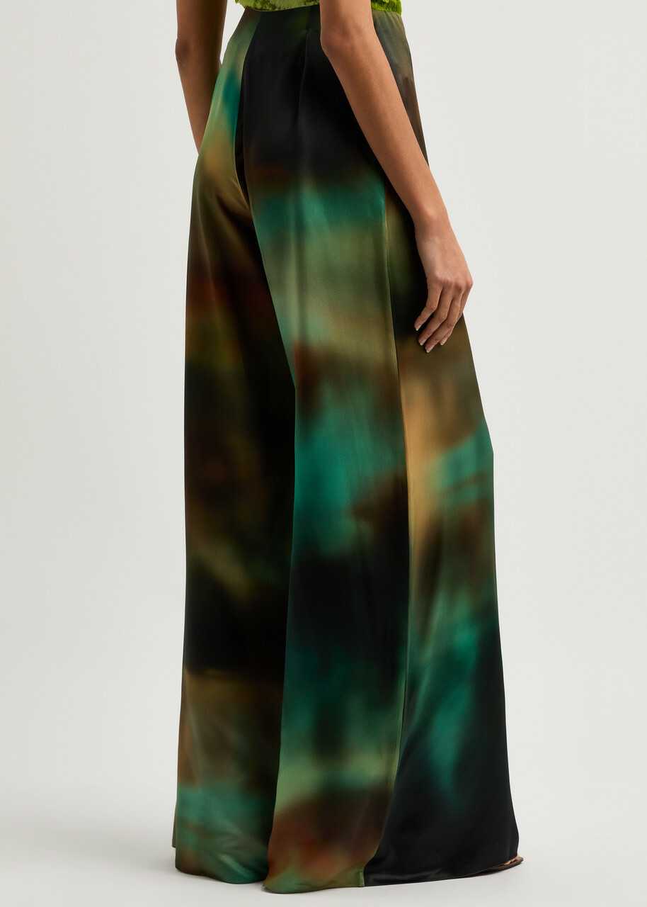 Roksanda Arneau Printed Wide-leg Satin Trousers Multicoloured 1