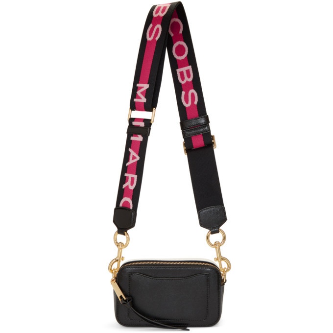 Marc Jacobs Crossbody Snapshot Shoulder Bag Leather Black/Pink Color