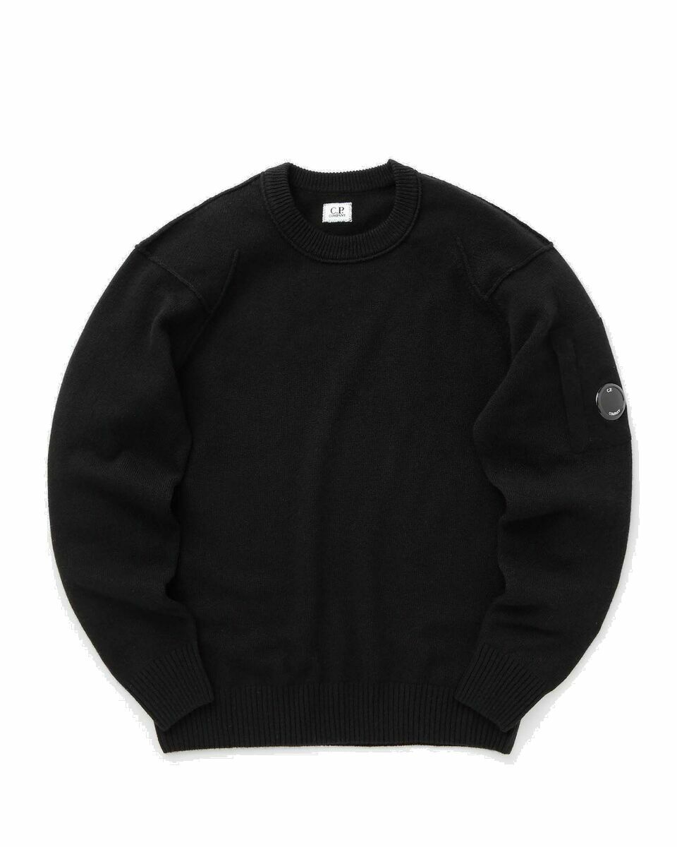 Photo: C.P. Company Lambswool Grs Crew Neck Knit Black - Mens - Pullovers