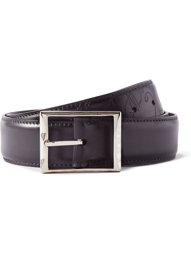 Photo: Berluti - 3.5cm Scritto Venezia Leather Belt - Black