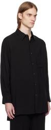 Y's For Men Black Cellulose Lawn Basig Shirt