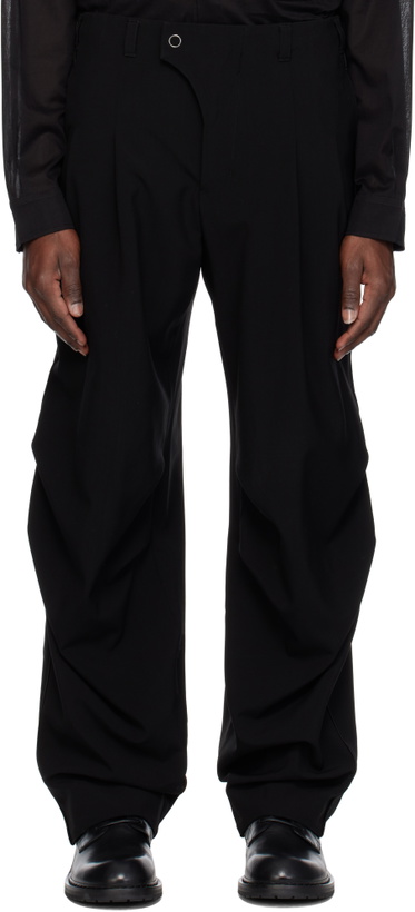 Photo: DEVOA Black Wool Baggy Trousers
