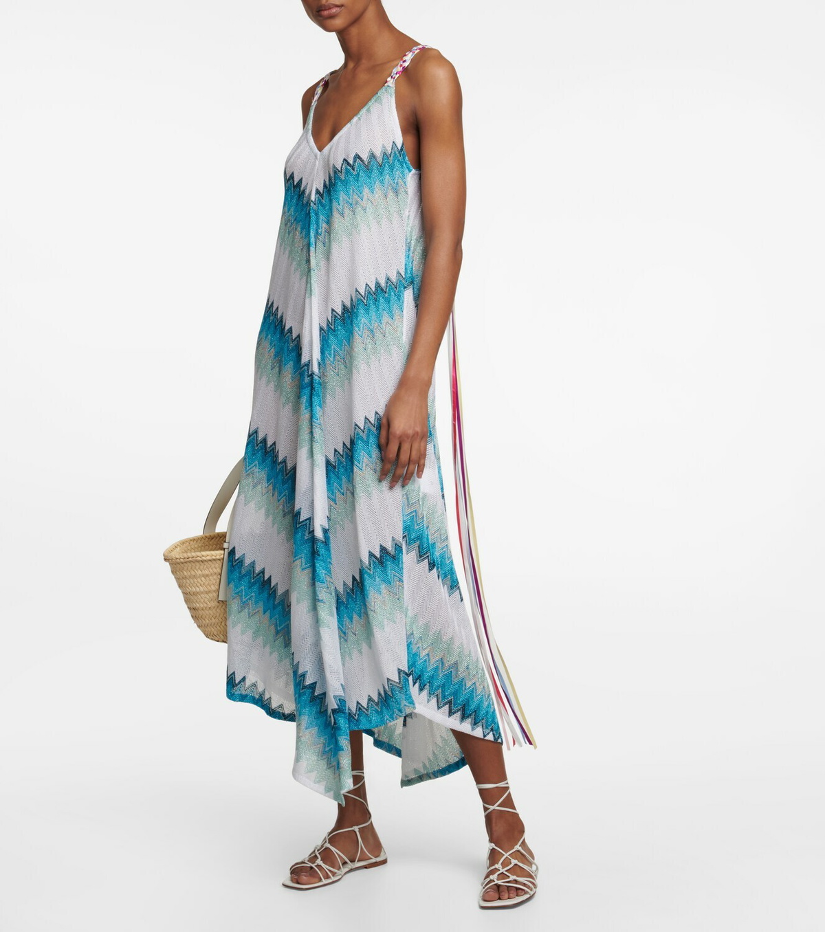 zig zag beach dress Endless Summer Pink Zig Zag Crochet Cowl Neck Maxi Dress main image 0