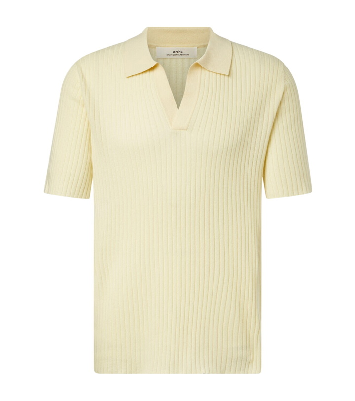 Photo: Arch4 Ribbed-knit cashmere polo shirt