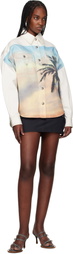 Palm Angels Off-White Sunrise Palm Denim Overshirt