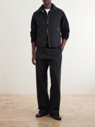 TOM FORD - Peach Touch Leather-Trimmed Poplin Gilet - Black