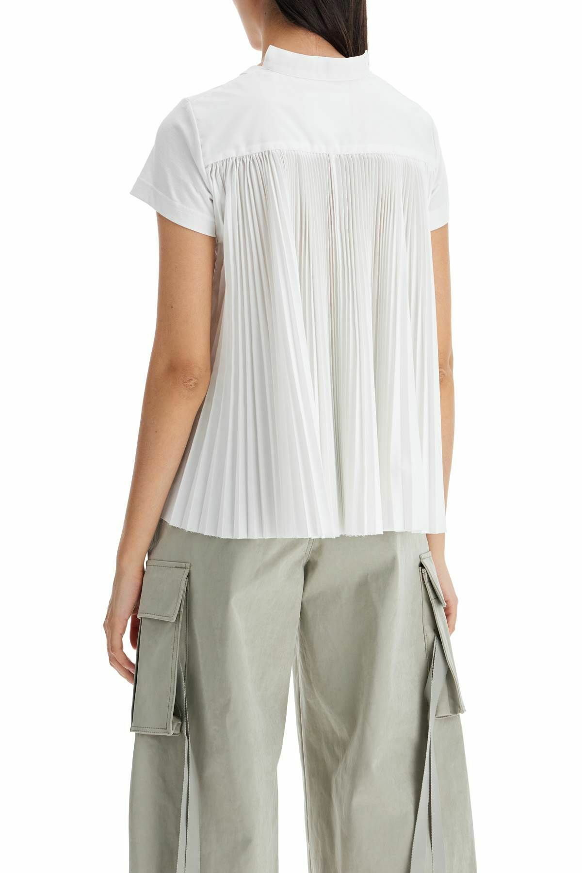 SACAI pleated back t-shirt White Sacai