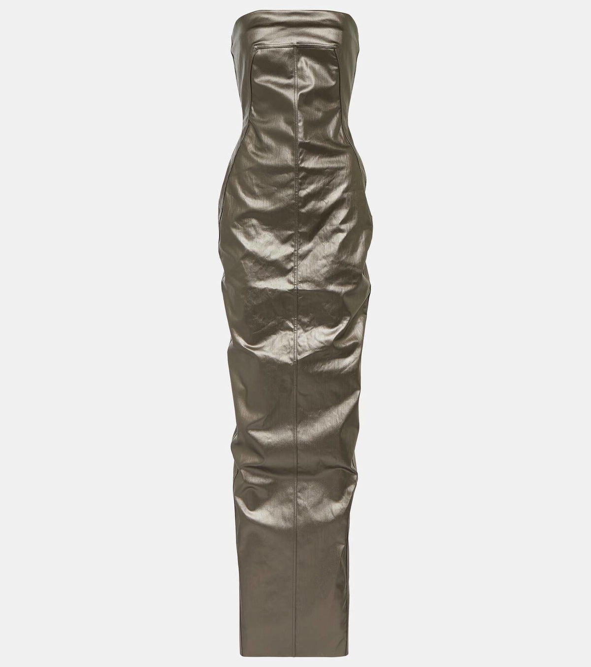 Rick Owens Lido corset coated denim gown