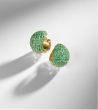 Octavia Elizabeth Icon Poppy 18kt gold hoop earrings with emeralds
