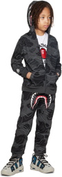 BAPE Kids Gray Layered Line Camo Shark Hoodie