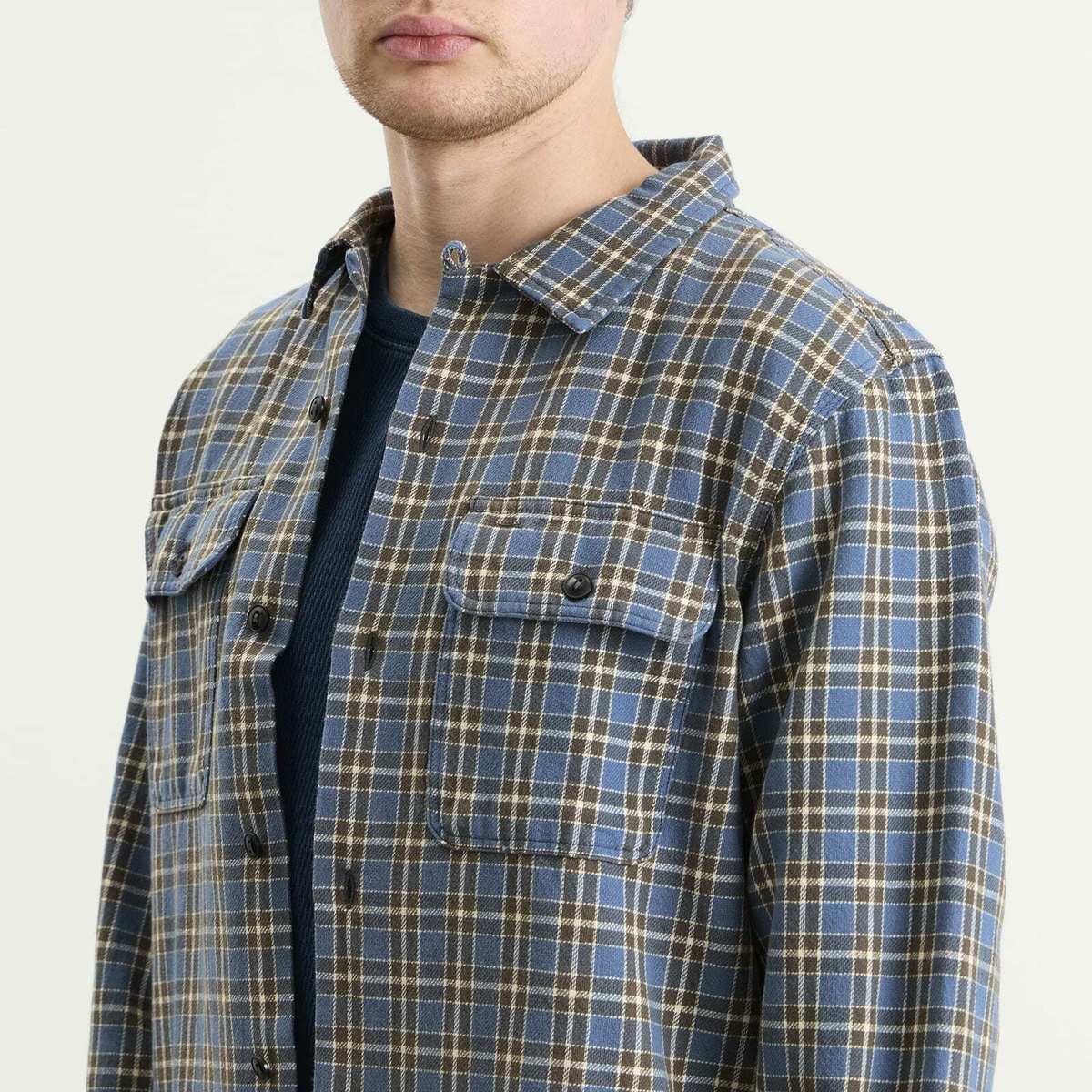 RRL Men's Matlock Check Shirt in Rl-811 Blue/Grey