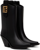 Balmain Black Rubber Tess PB Cowboy Boots